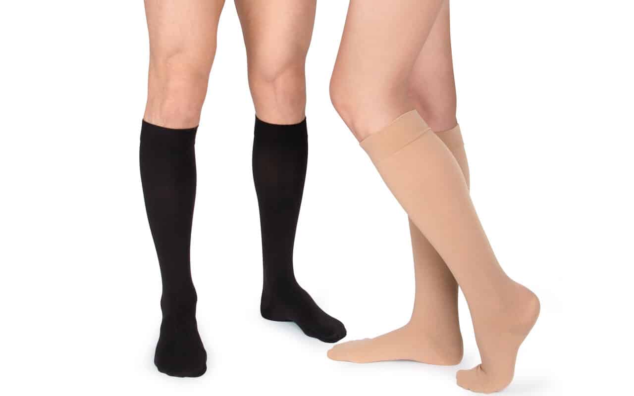 people wearing compression stockings